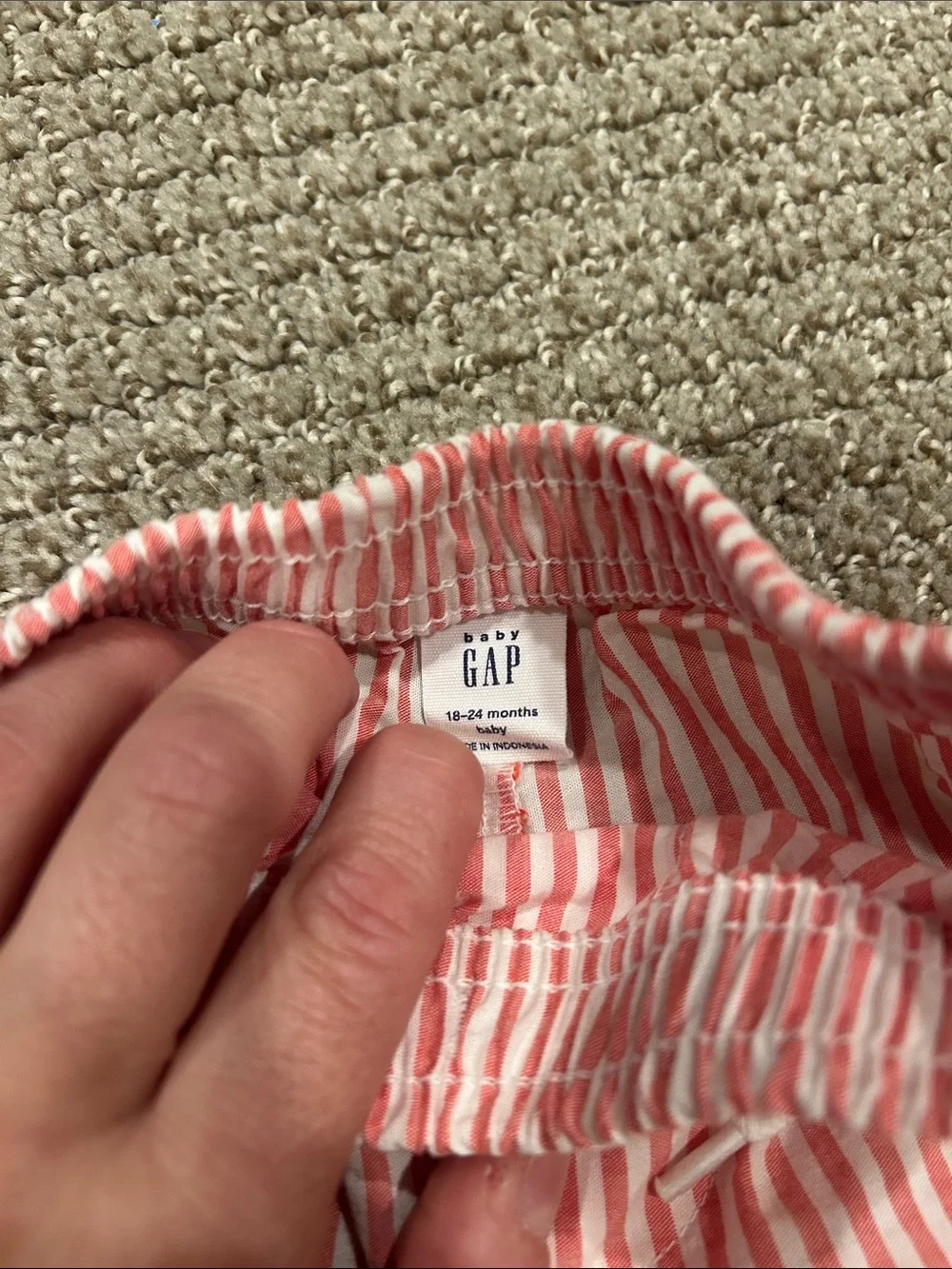 Baby Gap- Striped Red/Pink Drawstring Shorts